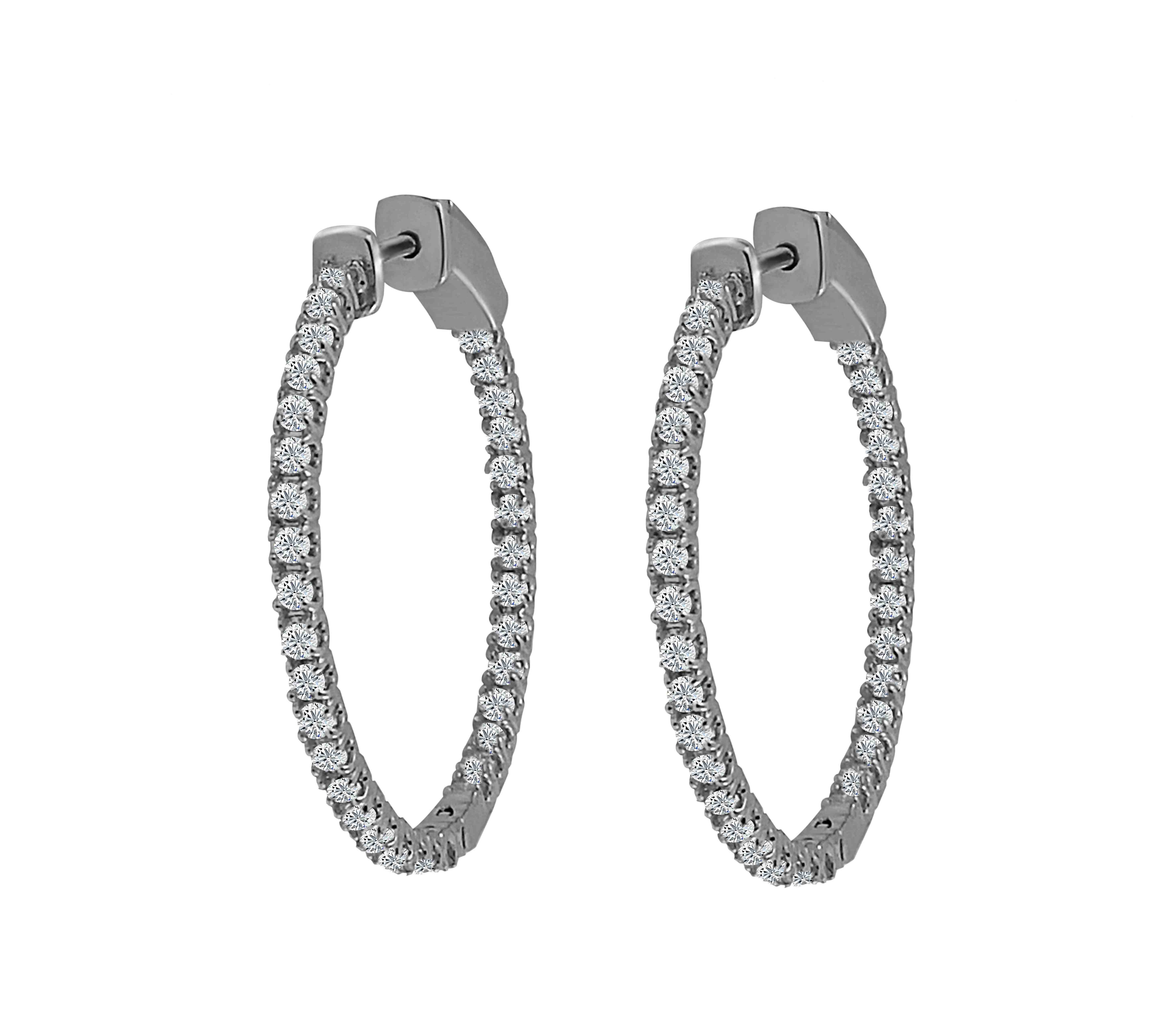 Huggie Hoop Inside Outside Lab Created Diamond Earrings ER29A100MM26